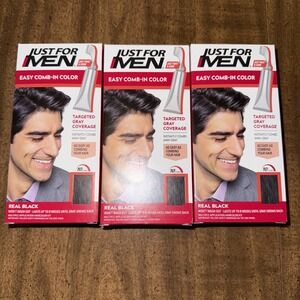 3 Pack-Just For Men Autostop A-55 Hair Dye - Real Black